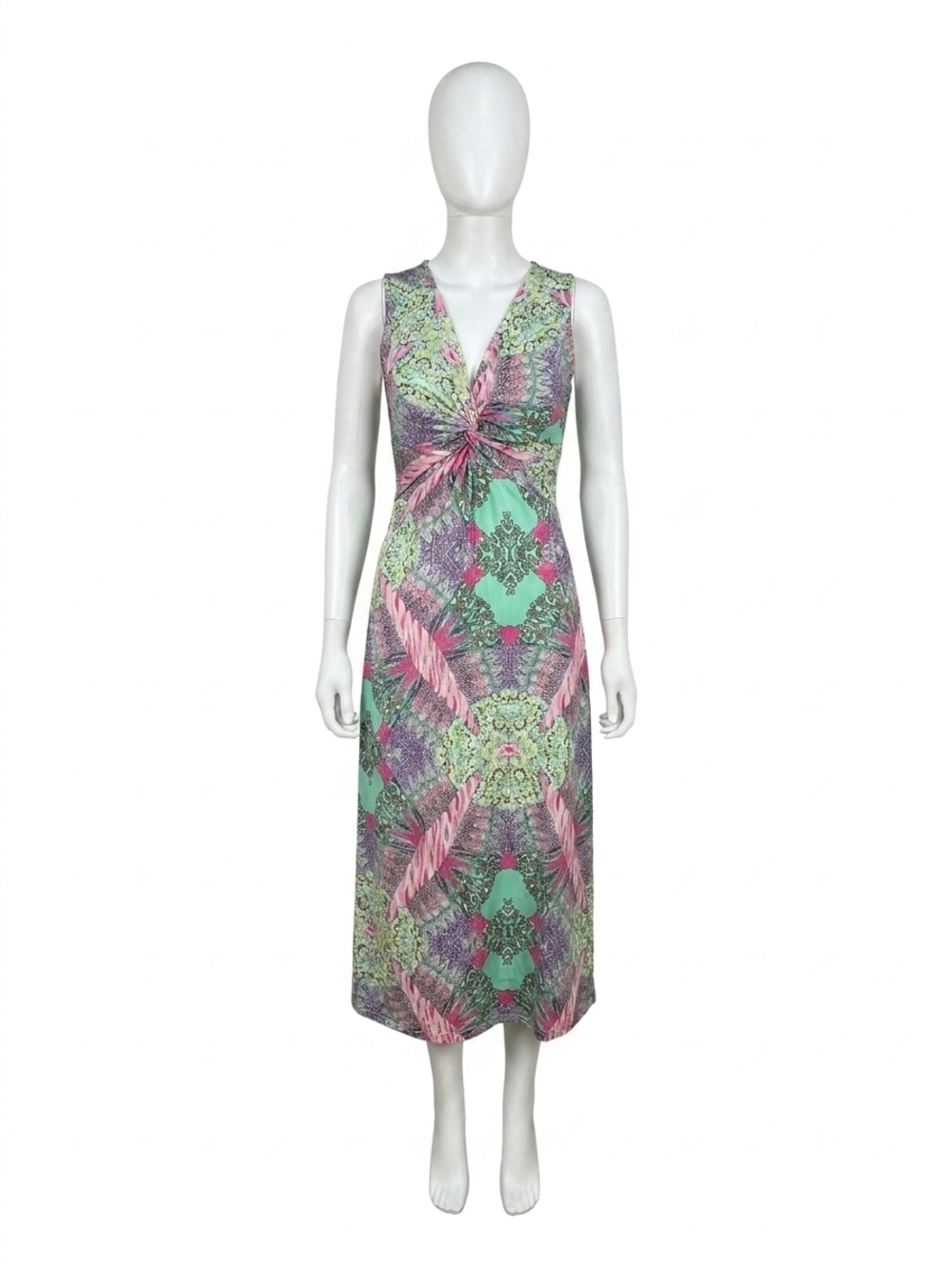 NEW VERONICA M twist sleeveless maxi dress in memphis